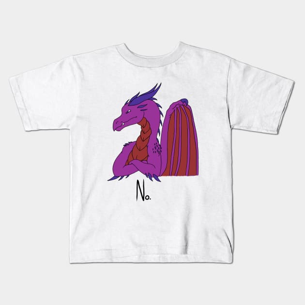 No Dragon (Purple) Kids T-Shirt by Adastumae